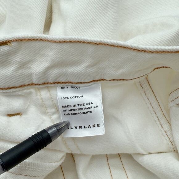 SLVRLAKE The Grace High Rise Wide Leg in Ivory Denim Jeans Size 28 - Picture 10 of 11